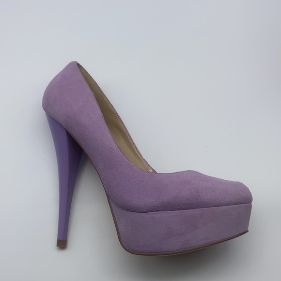 Aldo - Bright Soft Lavender Suede Rounded Toe High Heel Size 36 - Picture 5 of 15